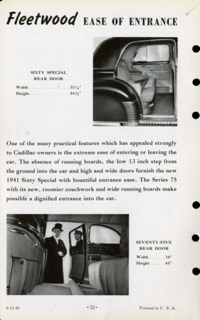 1941 Cadillac Salesmans Data Book Page 30